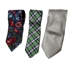 Mens Tie Lot Of 3 Donald Trump Christian Dior Brooks Brothers Silk Business